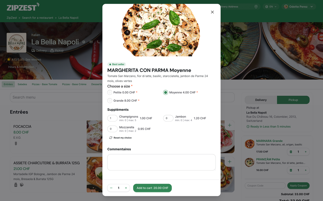 Dish Customization & Add-ons